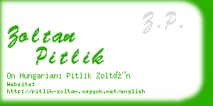 zoltan pitlik business card